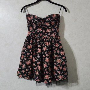 Sans Souci Strapless Floral Mini Dress Size Small